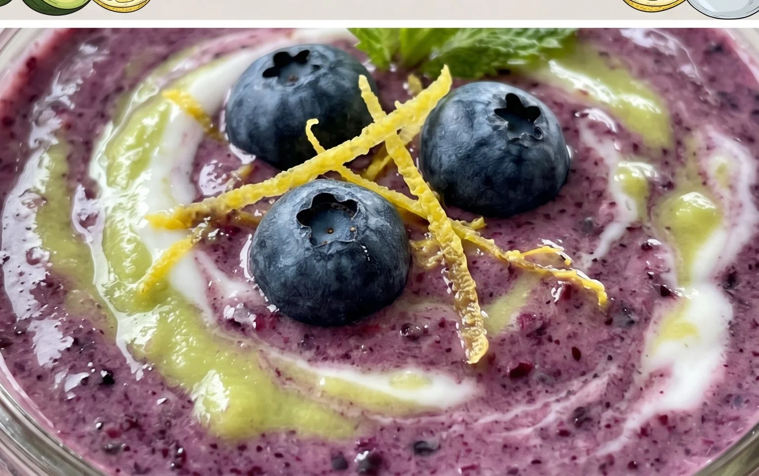 Blueberry Avocado Smoothie With Lemon & Yogurt
