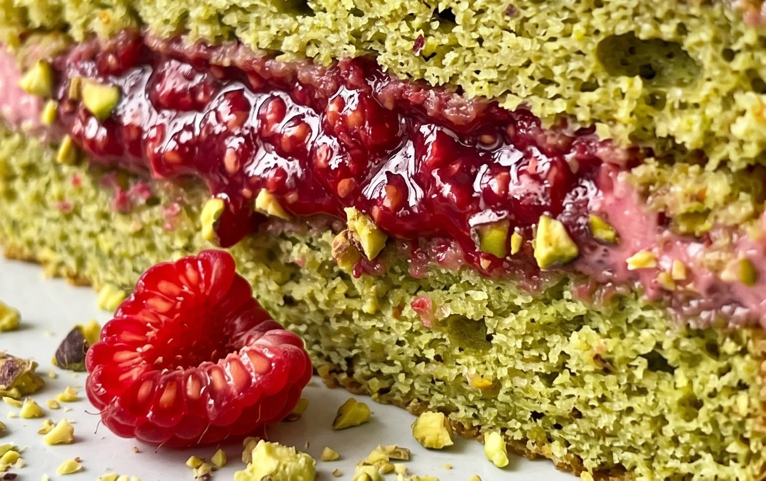 Pistachio Raspberry Cake