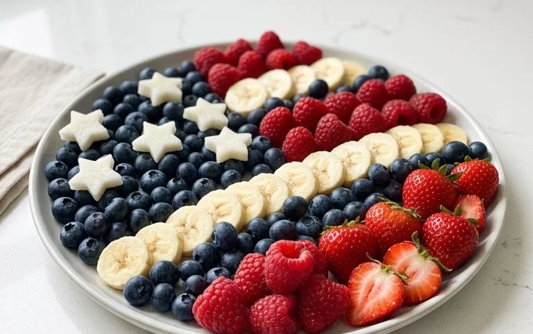 4th of July Fruit Platter Idea | How to Make an American Flag