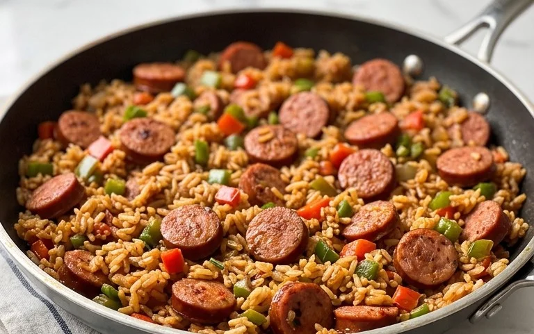 Cajun Sausage and Rice Skillet