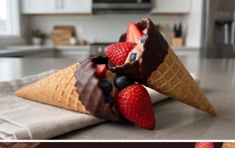 Chocolate Dipped Fruit Filled Cones