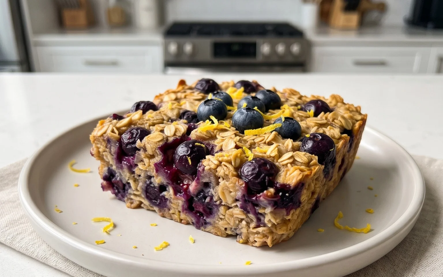 Lemon Blueberry Baked Oats