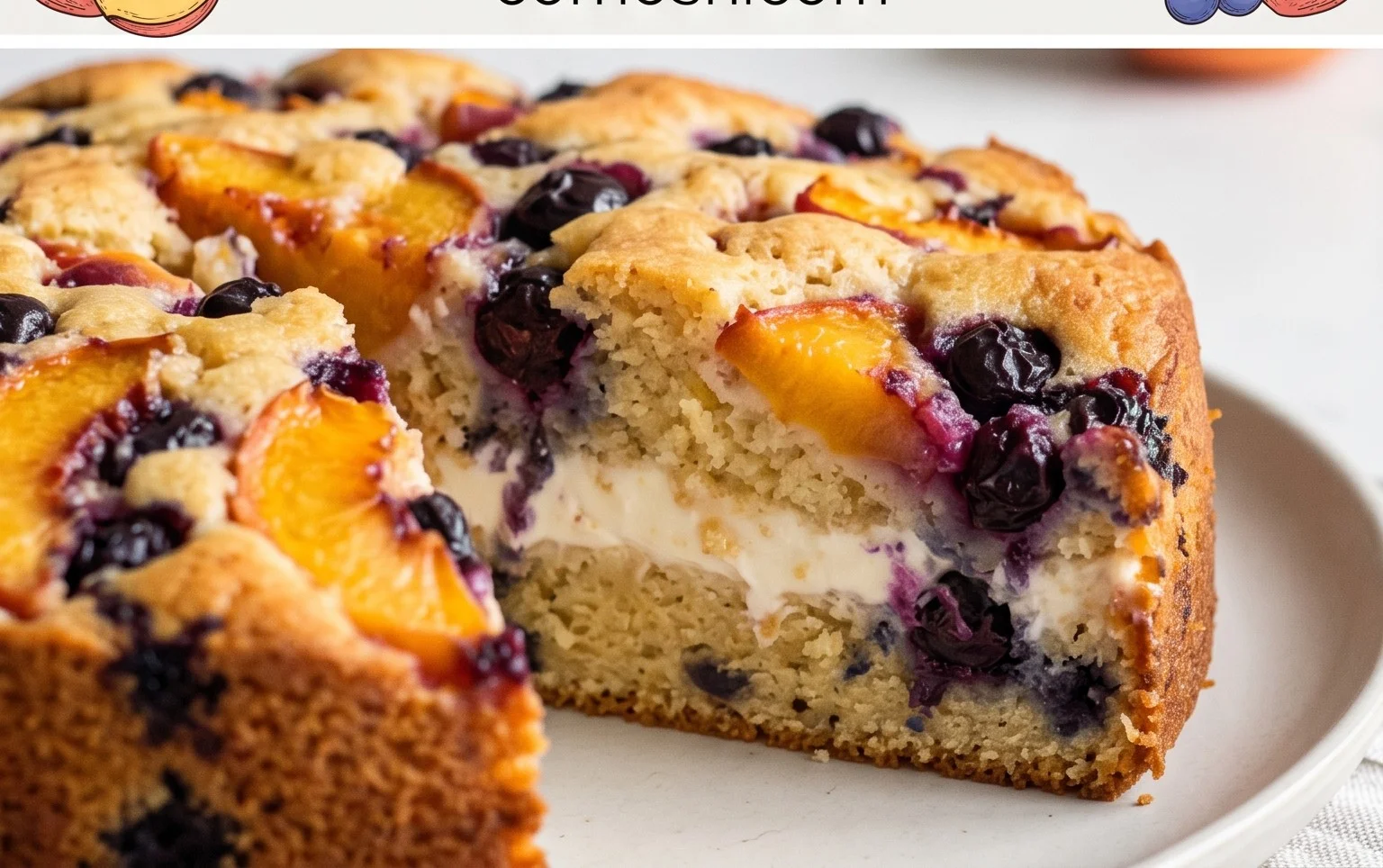 Peach and Blueberry Greek Yogurt Cake