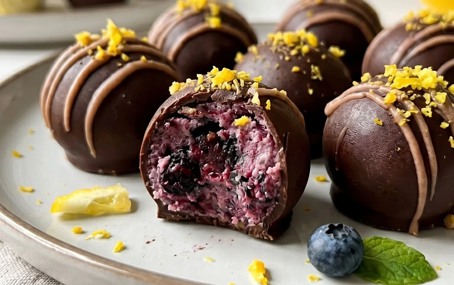 LEMON BLUEBERRY TRUFFLES