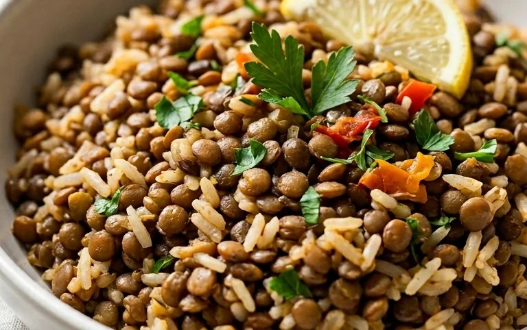 Easy Mediterranean Lentils and Rice