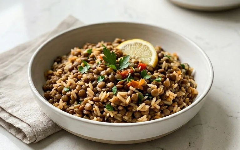 Easy Mediterranean Lentils and Rice