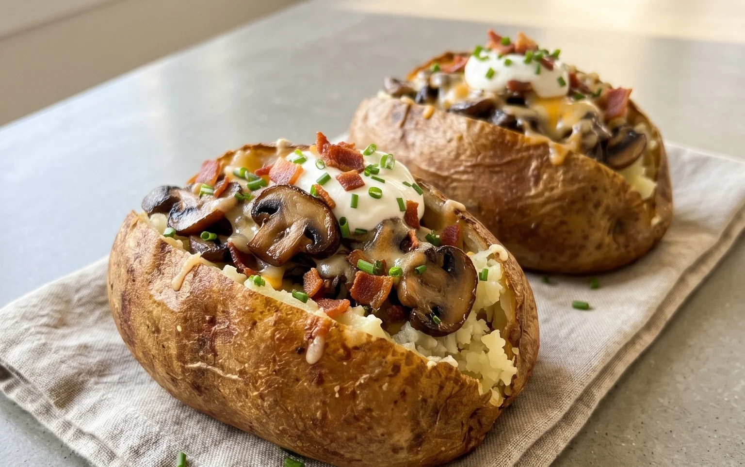 The Ultimate Stuffed Baked Potatoes with Mushrooms
