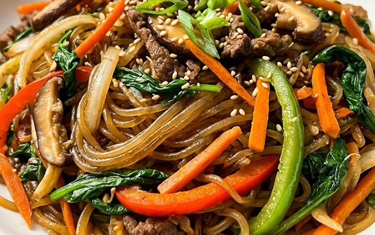Japchae (Korean Glass Noodle Stir Fry)