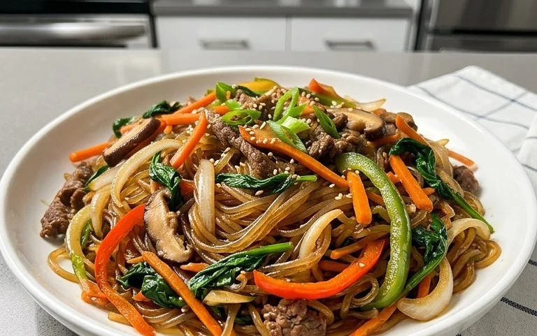 Japchae (Korean Glass Noodle Stir Fry)