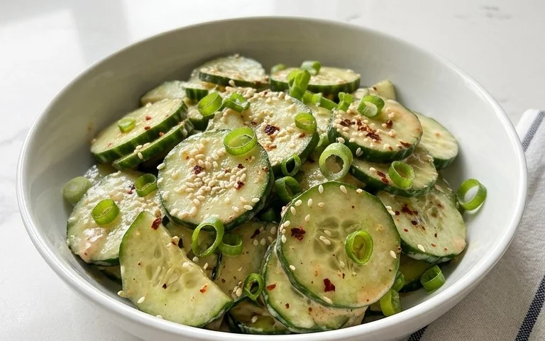 Creamy Asian Cucumber Salad Bowl