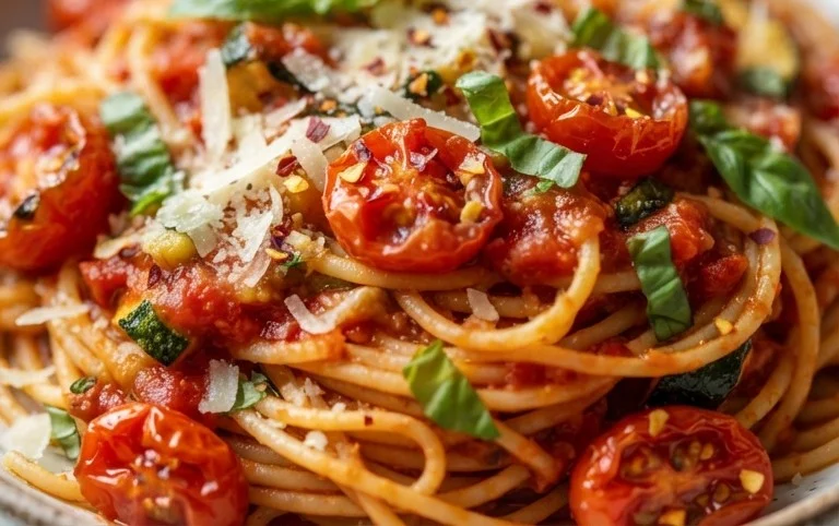 Healthy Tomato Zucchini Pasta