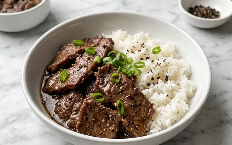 Beef Pepper Rice Bowl is a delicious meal option.