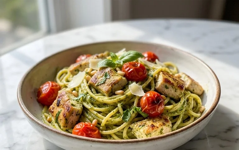 Creamy Chicken Pesto Pasta