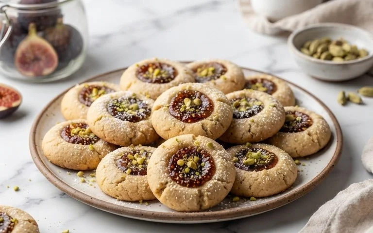 Cardamom Fig Thumbprint Cookies