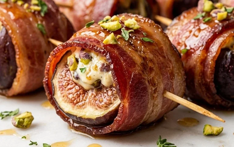 Beef Bacon Wrapped Stuffed Figs