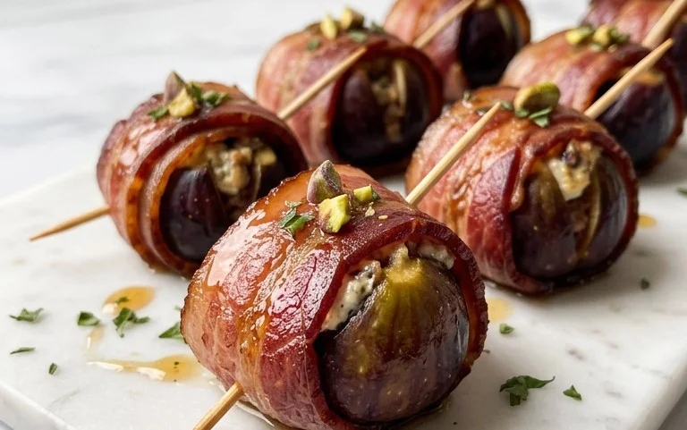Beef Bacon Wrapped Stuffed Figs