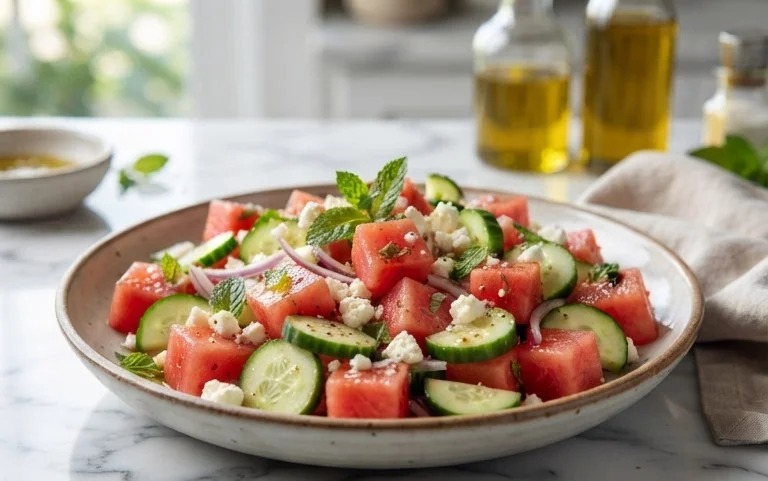 Watermelon Salad with Cucumber and Feta