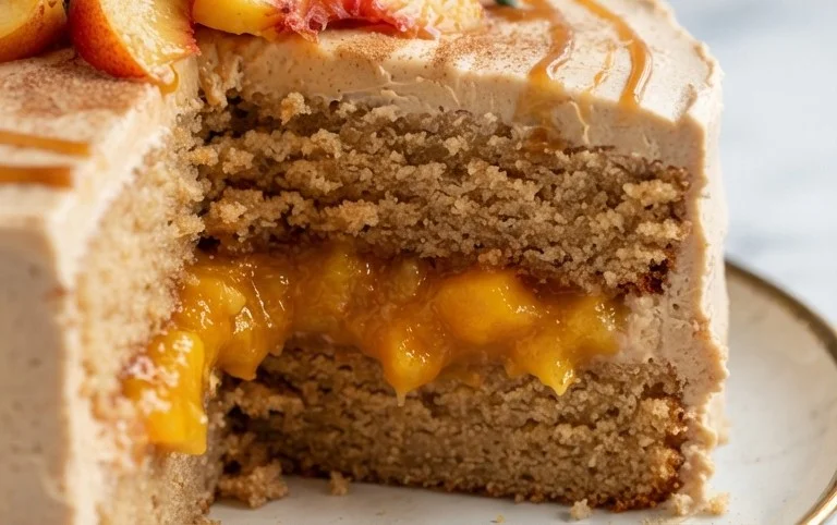 Brown Sugar Layer Cake with Peach Filling