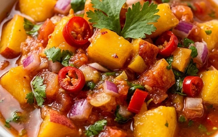 Sweet & Spicy Peach Salsa Canning Recipe