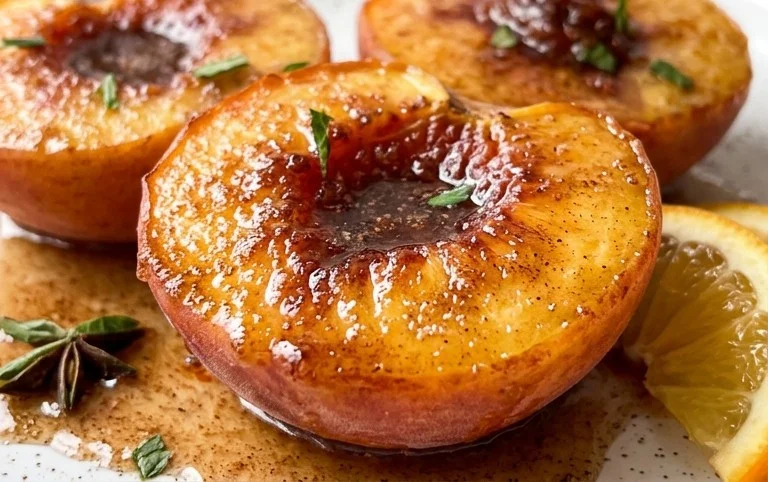 Cinnamon Sugar Baked Peaches