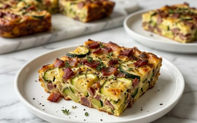 Zucchini and Beef Bacon Slice