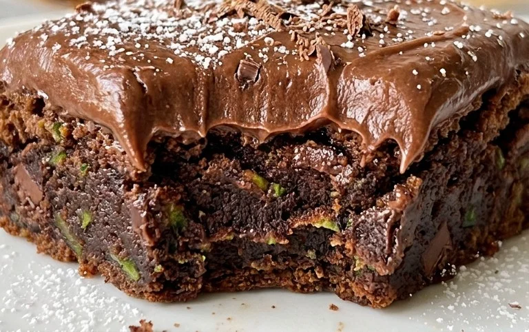 Zucchini Brownies with 1 minute Frosting!