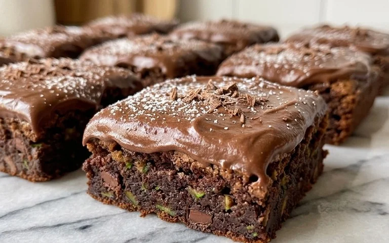 Zucchini Brownies with 1 minute Frosting!